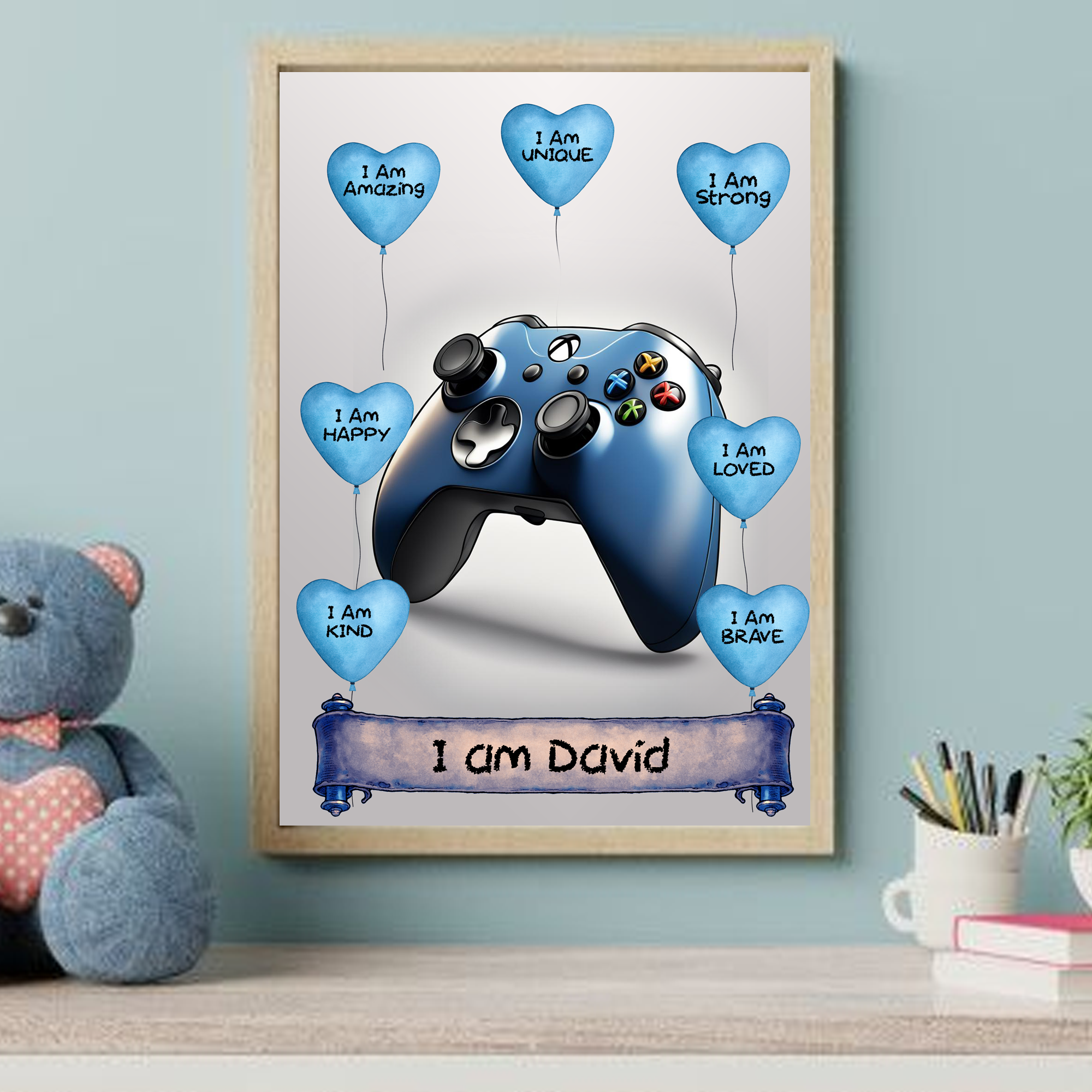 Positive Affirmation Personalised I Am Amazing Gamer Prints