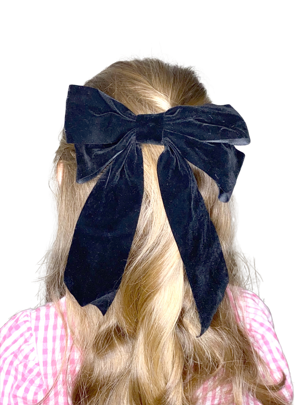 Set of 2 Hair Bow Clips in Black Velvet, Set of Clips for Girls, Girls and Adults