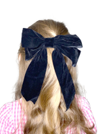 Set of 2 Hair Bow Clips in Black Velvet, Set of Clips for Girls, Girls and Adults