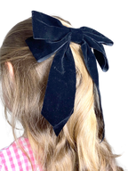Set of 2 Hair Bow Clips in Black Velvet, Set of Clips for Girls, Girls and Adults