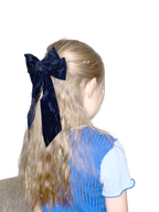Set of 2 Hair Bow Clips in Black Velvet, Set of Clips for Girls, Girls and Adults