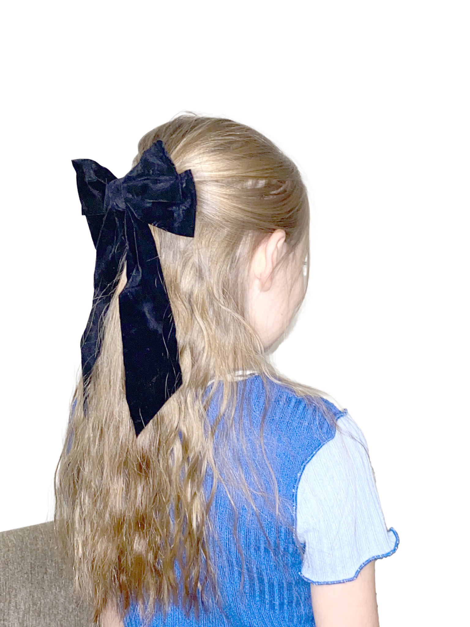 Set of 2 Hair Bow Clips in Black Velvet, Set of Clips for Girls, Girls and Adults