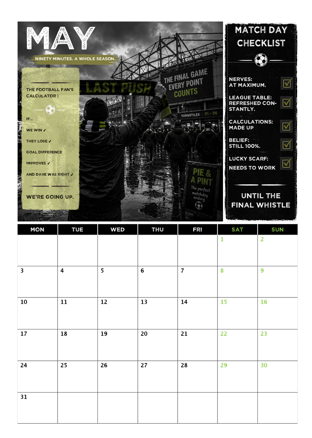 The Football Fan's Calendar 2027 | Funny Football Gift for Supporters