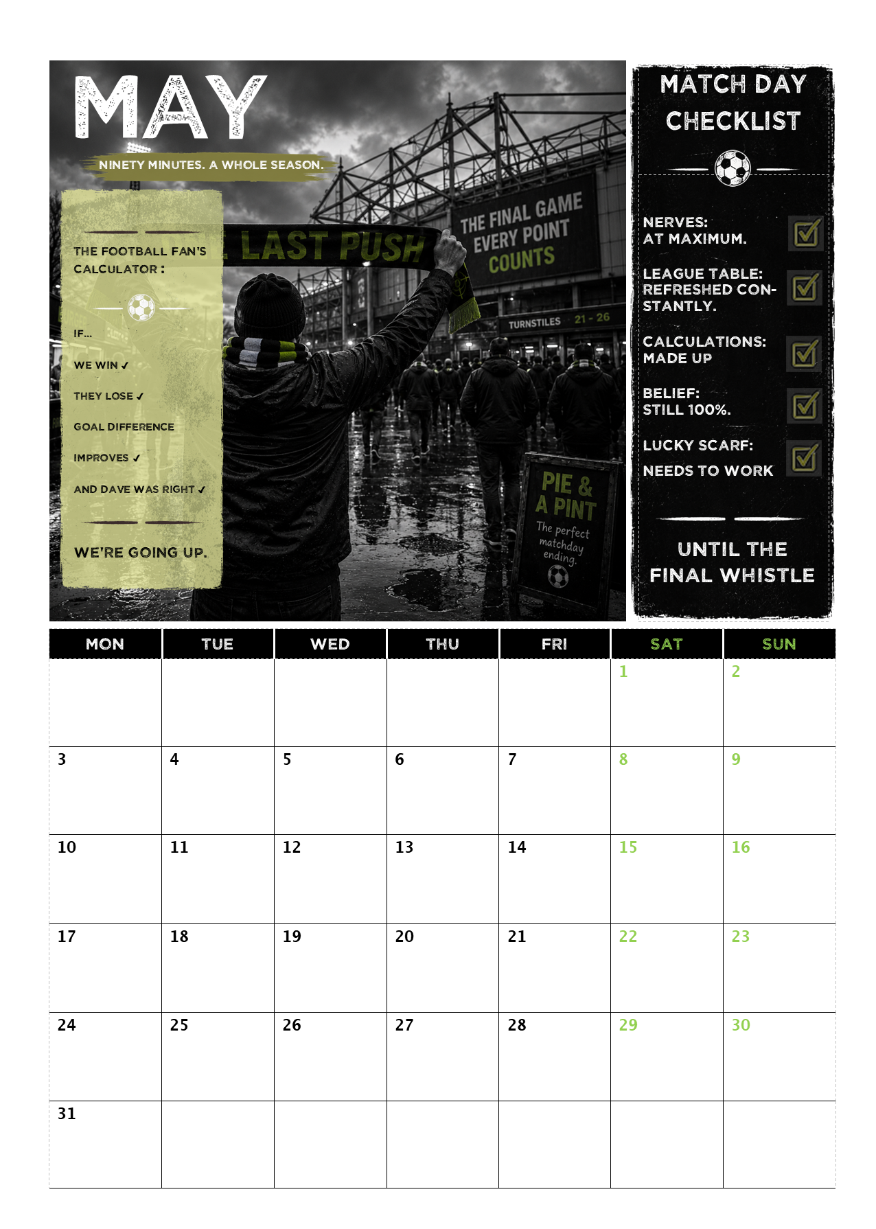 The Football Fan's Calendar 2027 | Funny Football Gift for Supporters