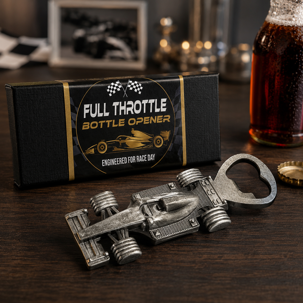 Race Car Bottle Opener Gift | Premium Beer Gift for Men & Dad
