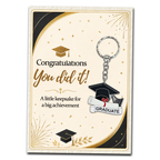 Graduation Keyring Gift for Him or Her – Congratulations Graduate Keepsake