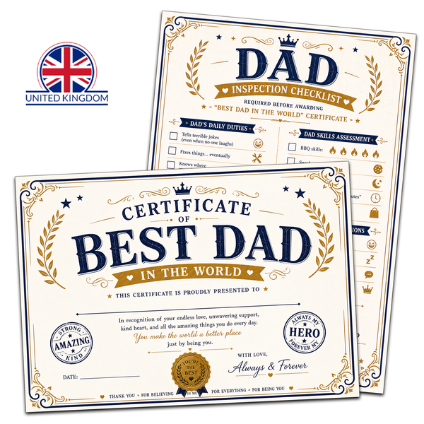 A Father’s Day Gift He’ll Actually Keep – Funny Dad Certificate and/or Checklist