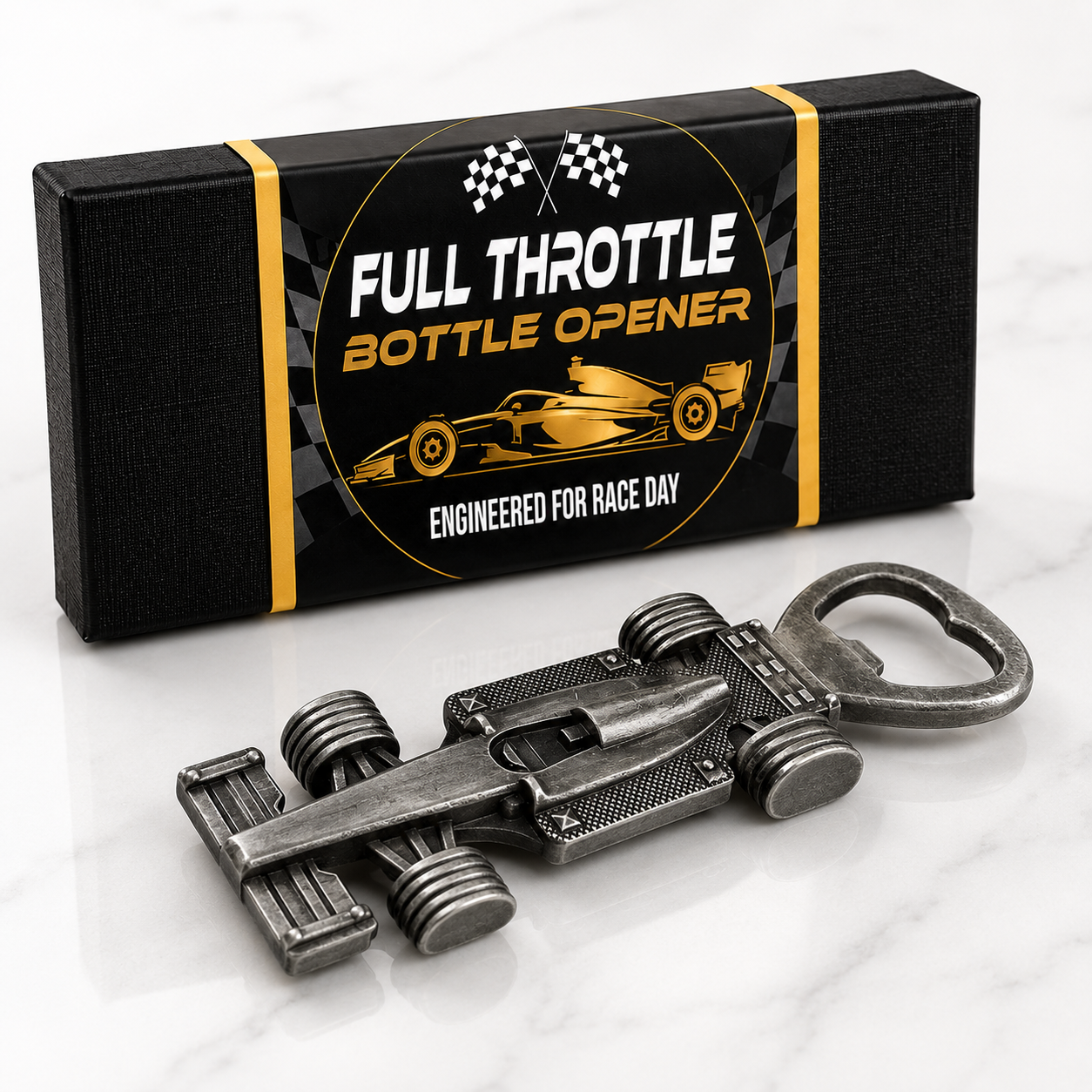 Race Car Bottle Opener Gift | Premium Beer Gift for Men & Dad