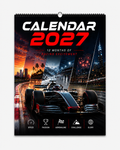 2027 Calendar Formula Racing Motorsports, Track Stats, Race Locations, A4 Size