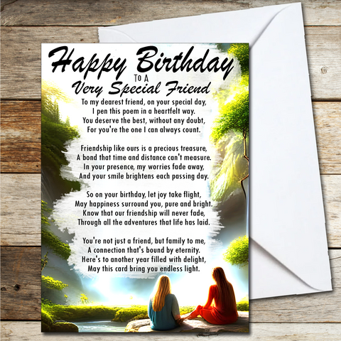 Happy Birthday to a Very Special Friend A5 Card Friendship Best Friend With Love
