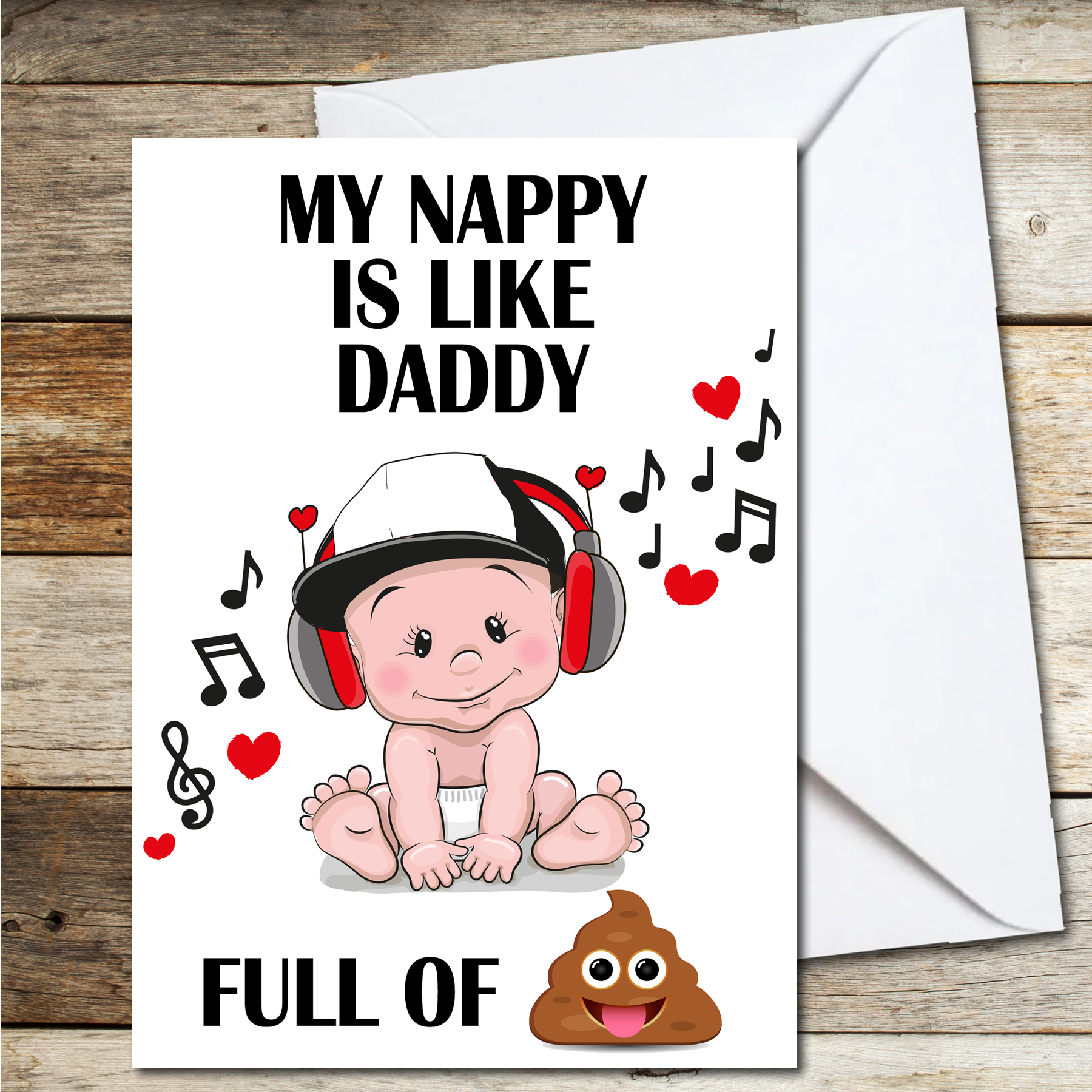 Funny Father's Day or Birthday Card Daddy is Like My Nappy