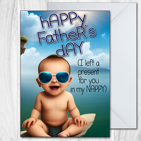 Card For Dad, Perfect as a Fathers Day Card for Light Hearted Fun From Son or Daughter Nappy