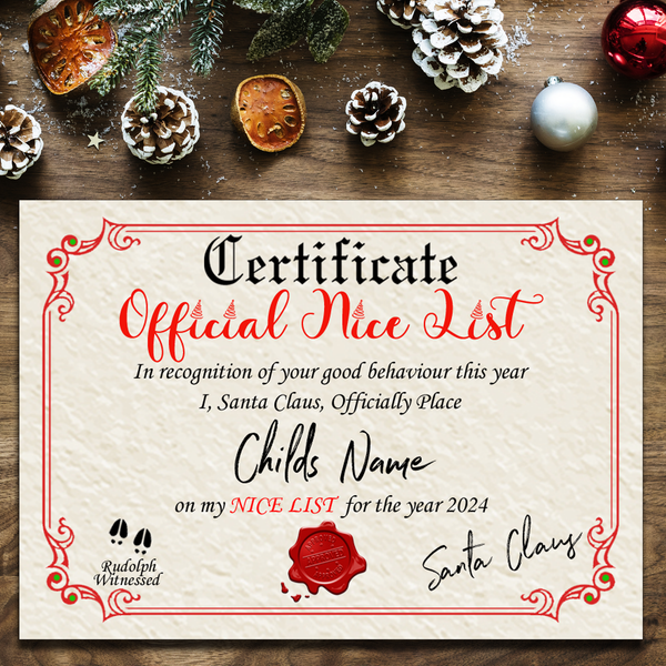 Christmas Naughty or Nice List Certificate 2024