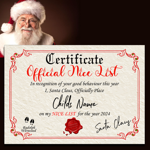 Christmas Naughty or Nice List Certificate 2024