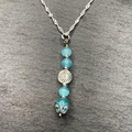 Sky Blue Moon Cat Eye Dangle Earring and Necklace Weddings, Birthdays, Christmas for Her