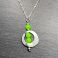Lime Green Swirl Dangle Earrings and or Necklace
