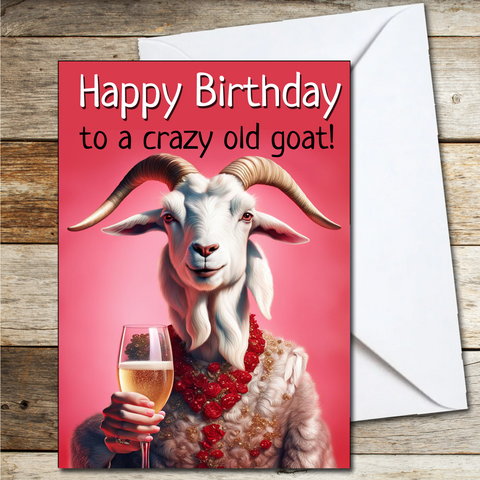 Funny Birthday Cards for Her Happy Birthday To A Crazy Old Goat Wife Sister Friend