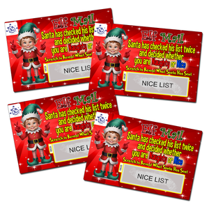 Elf-Themed Naughty or Nice Scratch Card - Fun Holiday Surprise for Kids!