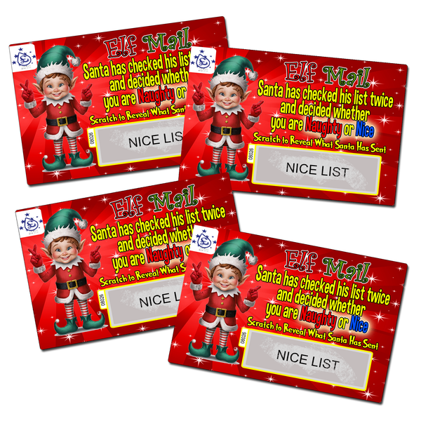 Elf-Themed Naughty or Nice Scratch Card - Fun Holiday Surprise for Kids!