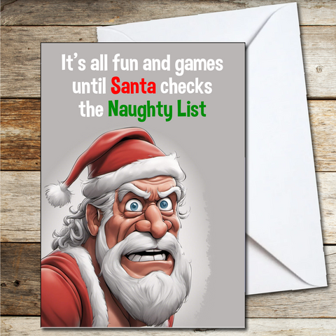 Funny Christmas Card for Friends A5 It's All Fun and Games