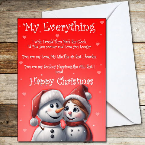 Loving Christmas Card for Wife Husband Boyfriend Girlfriend A5