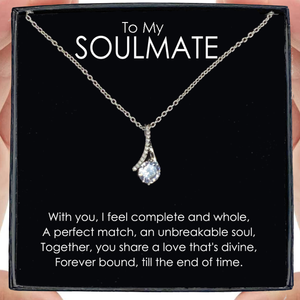 To My Soulmate Pendant Necklace Gift for Women Luxury Wife Girlfriend Jewellery