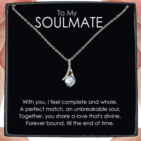 To My Soulmate Pendant Necklace Gift for Women Luxury Wife Girlfriend Jewellery