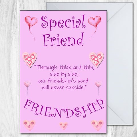 Special Friend Card Birthday Thank You Missing You Friendship Love