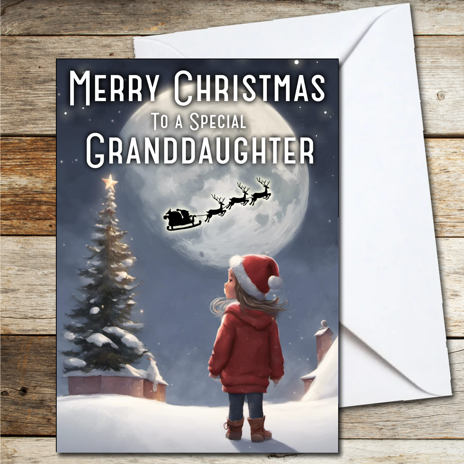 Christmas Card for a Special Granddaughter A5