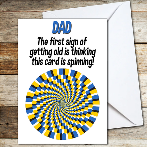 Funny Father's Day or Birthday Card Spinning Card
