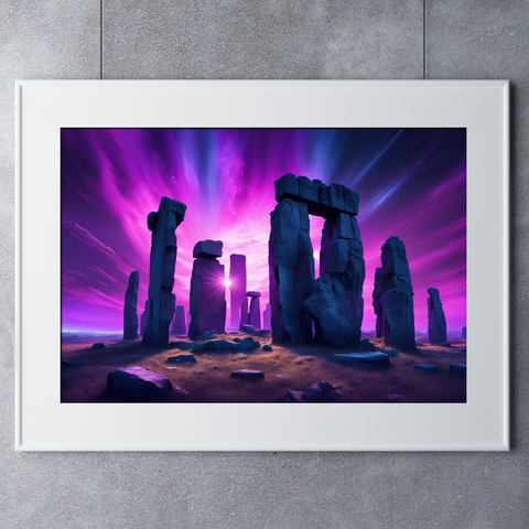 Stone Henge Special Northern Lights Sunset Edition Limited Art Print