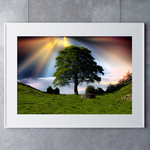 Sycamore Gap Hadrians Wall Special Heavenly Edition Limited Art Print
