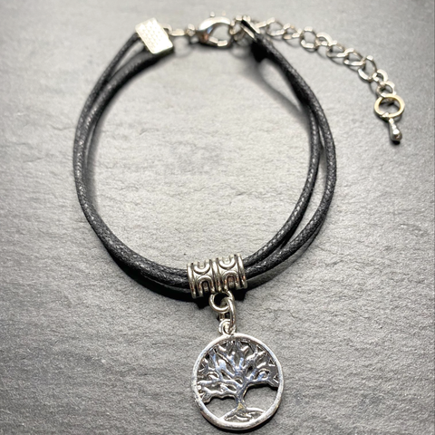 Tree of Life Waxed Cord Adjustable Bracelet For Sisters, Mothers, Daughters Gifts