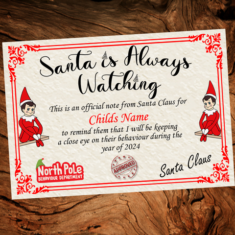 Santa is Always Watching Note 2024