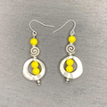 Summer Yellow Swirl Dangle Earrings and or Necklace