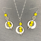 Summer Yellow Swirl Dangle Earrings and or Necklace