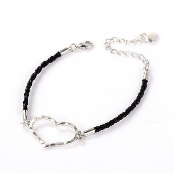 Leather Love Heart Bracelet