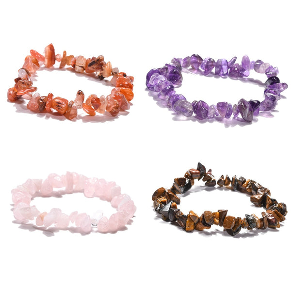 Crystal Gemstone Bracelet Natural Stones Stretch Reiki Gifts