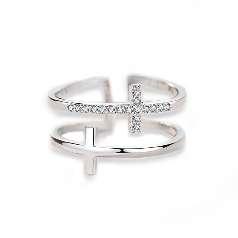 Double Cross Adjustable Ring