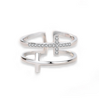 Double Cross Adjustable Ring