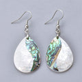 Abalone Shell Ice Drop Earrings - Teardrop Style