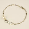 Tibetan Style Infinity Link and Pearl Bracelets