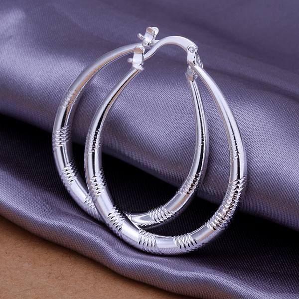 Silver Pearl Drop Hoop Earring