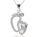To My Mother Baby Feet Necklace Mothers Day Gift