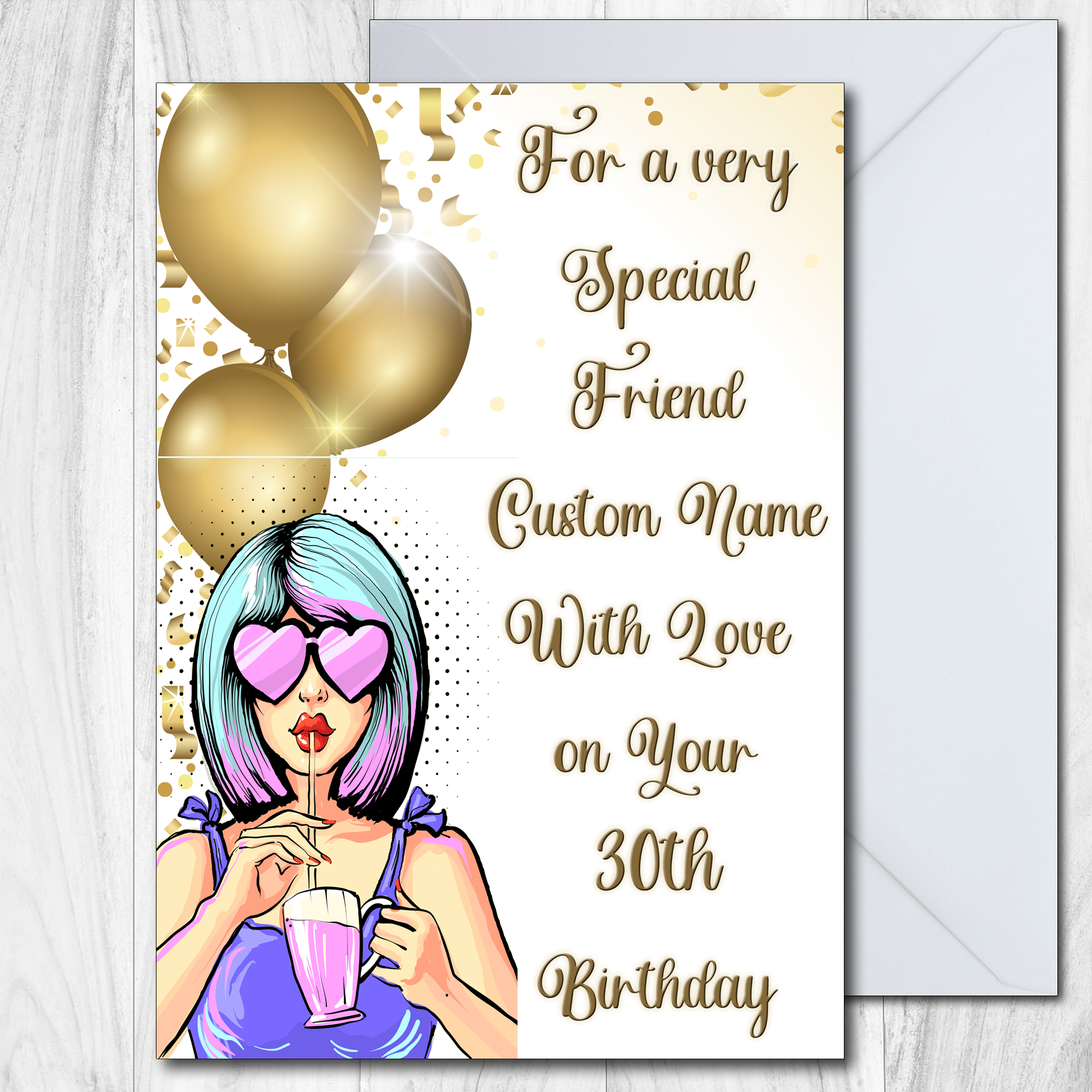 30th 40th 50th Personalised Birthday Card Friend Sister Daughter Niece Female