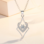 Diamond Shaped Heart Necklace - Valentines or Mothers Day Gift