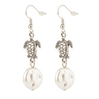 Imitation Flat Pearl Dangle Earrings Evening Wear