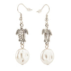 Imitation Flat Pearl Dangle Earrings Evening Wear