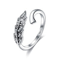925 Sterling Silver Leaf Encrusted Stem Ring