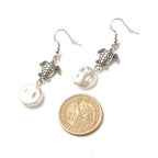 Imitation Flat Pearl Dangle Earrings Evening Wear